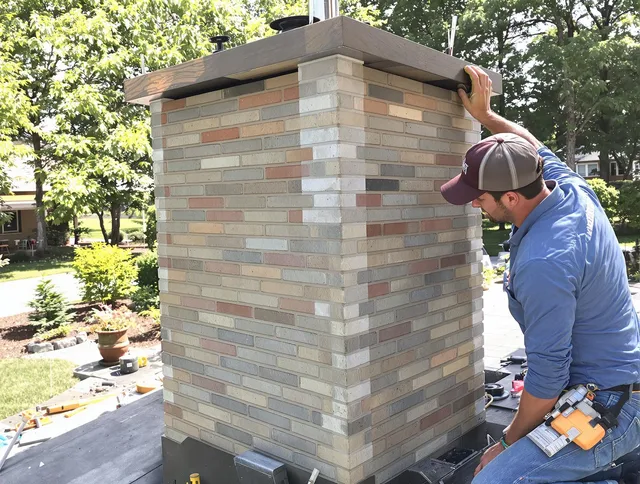 Harrisburg Chimney Sweep completing a modern chimney remodel in Harrisburg, NC