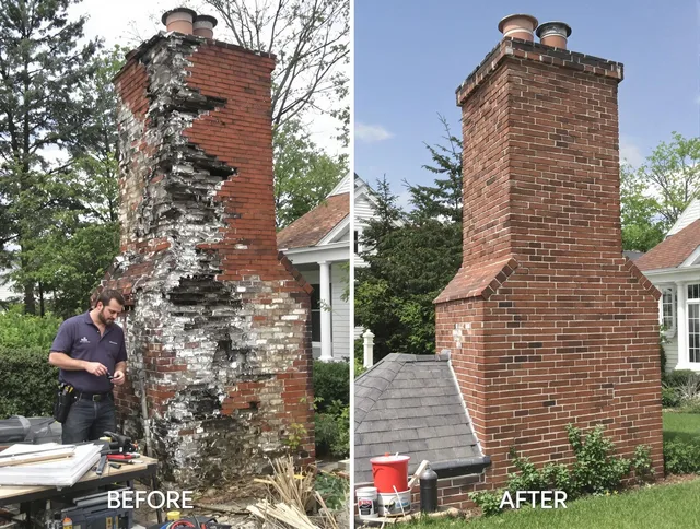 Harrisburg Chimney Sweep performing a full chimney restoration in Harrisburg, NC