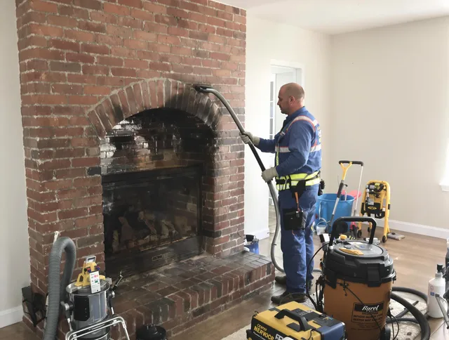 Harrisburg Chimney Sweep expert performing detailed chimney sweep in Harrisburg, NC