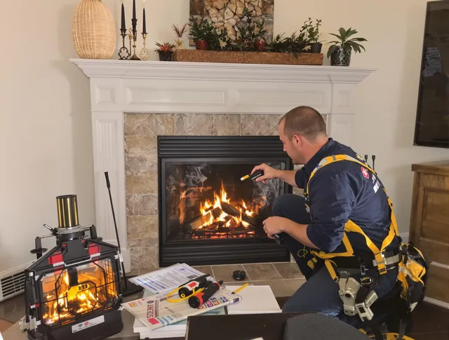 Safety-focused fireplace inspection by Harrisburg Chimney Sweep in Harrisburg, NC